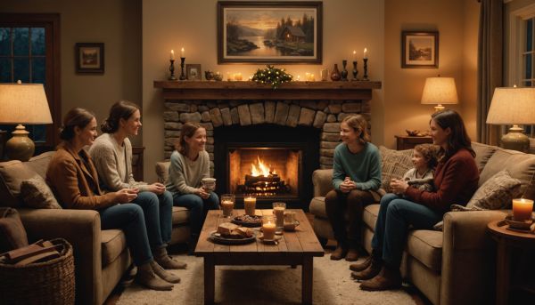 Soirées au coin du feu et moments de partage en famille